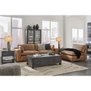  Manufacturer Color_Caramel  -- Signature Design by Ashley Emilia Stationary Leather Match Loveseat IMAGE 4