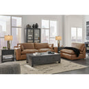  Manufacturer Color_Caramel  -- Signature Design by Ashley Emilia Stationary Leather Match Loveseat IMAGE 5