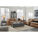  Manufacturer Color_Caramel  -- Signature Design by Ashley Emilia Stationary Leather Match Loveseat IMAGE 6