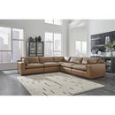  Manufacturer Color_Caramel  -- Signature Design by Ashley Emilia Leather Match 5 pc Sectional IMAGE 2
