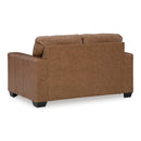  Manufacturer Color_Caramel  -- Signature Design by Ashley Bolsena Stationary Leather Match Loveseat IMAGE 4