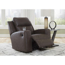  Manufacturer Color_Umber  -- Signature Design by Ashley Lavenhorne Rocker Leather Look Recliner IMAGE 8