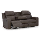  Manufacturer Color_Umber  -- Signature Design by Ashley Lavenhorne Reclining Leather Look Sofa IMAGE 2