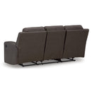 Manufacturer Color_Umber  -- Signature Design by Ashley Lavenhorne Reclining Leather Look Sofa IMAGE 5