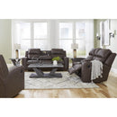  Manufacturer Color_Umber  -- Signature Design by Ashley Lavenhorne Reclining Leather Look Loveseat with Console IMAGE 18