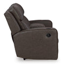  Manufacturer Color_Umber  -- Signature Design by Ashley Lavenhorne Reclining Leather Look Loveseat with Console IMAGE 4