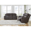 Manufacturer Color_Umber  -- Signature Design by Ashley Lavenhorne Reclining Leather Look Loveseat with Console IMAGE 8