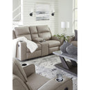  Manufacturer Color_Pebble  -- Lavenhorne 6330794 Double Reclining Loveseat with Console IMAGE 8
