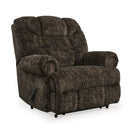  Manufacturer Color_Chocolate  -- Signature Design by Ashley Movie Man Fabric Recliner with Wall Recline IMAGE 1