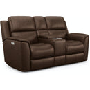  Flexsteel Henry 1041-64PH Power Reclining Console Loveseat w/ PHRs & Lumbar IMAGE 1