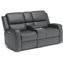  Flexsteel Linden 1043-64PH Pwr Reclining Loveseat w/Console/Pwr Headrests and Lumbar IMAGE 1