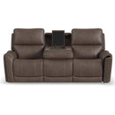  Flexsteel Carter 1587-63PH Power Reclining Sofa with Console and Power Headrests and Lumbar IMAGE 4