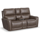  Flexsteel Carter 1587-64PH Power Reclining Loveseat with Console and Power Headrests and Lumbar IMAGE 1
