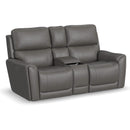  Flexsteel Carter 1587-64PH Power Reclining Loveseat with Console and Power Headrests and Lumbar IMAGE 1