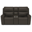  Flexsteel Jarvis 1828-64PH Power Reclining Loveseat with Console and Power Headrests IMAGE 2