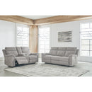  Manufacturer Color_Ash  -- Signature Design by Ashley Barnsana Power Reclining Fabric Loveseat with Console IMAGE 11