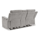  Manufacturer Color_Ash  -- Signature Design by Ashley Barnsana Power Reclining Fabric Loveseat with Console IMAGE 5