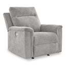  Manufacturer Color_Ash  -- Signature Design by Ashley Barnsana Power Rocker Fabric Recliner IMAGE 1