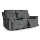  Manufacturer Color_Gravel  -- Barnsana 3320296 Double Reclining Power Loveseat with Console IMAGE 2