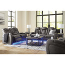  Manufacturer Color_Shadow  -- Signature Design by Ashley Fyne Dyme Power Leather Look Recliner IMAGE 11