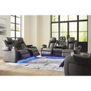  Manufacturer Color_Shadow  -- Signature Design by Ashley Fyne Dyme Power Leather Look Recliner IMAGE 12