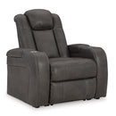  Manufacturer Color_Shadow  -- Signature Design by Ashley Fyne Dyme Power Leather Look Recliner IMAGE 1