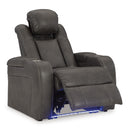  Manufacturer Color_Shadow  -- Signature Design by Ashley Fyne Dyme Power Leather Look Recliner IMAGE 2