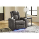  Manufacturer Color_Shadow  -- Signature Design by Ashley Fyne Dyme Power Leather Look Recliner IMAGE 6