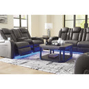  Manufacturer Color_Shadow  -- Signature Design by Ashley Fyne Dyme Power Reclining Leather Look Sofa IMAGE 15