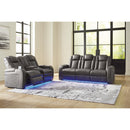  Manufacturer Color_Shadow  -- Signature Design by Ashley Fyne Dyme Power Reclining Leather Look Sofa IMAGE 17