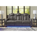  Manufacturer Color_Shadow  -- Signature Design by Ashley Fyne Dyme Power Reclining Leather Look Sofa IMAGE 6