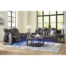  Manufacturer Color_Shadow  -- Signature Design by Ashley Fyne Dyme Power Reclining Leather Look Loveseat with Console IMAGE 15