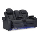  Manufacturer Color_Sapphire  -- Fyne-Dyme 3660318 Power Reclining Loveseat with Console and Adjustable Headrest IMAGE 2