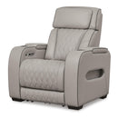  Manufacturer Color_Grey  -- Signature Design by Ashley Boyington Power Leather Match Recliner IMAGE 1