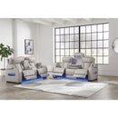  Manufacturer Color_Grey  -- Signature Design by Ashley Boyington Power Reclining Leather Match Sofa IMAGE 16