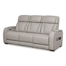  Manufacturer Color_Grey  -- Signature Design by Ashley Boyington Power Reclining Leather Match Sofa IMAGE 1