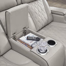  Manufacturer Color_Grey  -- Signature Design by Ashley Boyington Power Reclining Leather Match Loveseat with Console IMAGE 12