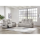  Manufacturer Color_Grey  -- Signature Design by Ashley Boyington Power Reclining Leather Match Loveseat with Console IMAGE 13