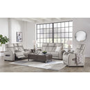  Manufacturer Color_Grey  -- Signature Design by Ashley Boyington Power Reclining Leather Match Loveseat with Console IMAGE 18