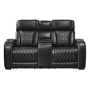 Manufacturer Color_Black  -- Boyington U2710618 Power Reclining Loveseat with Console and Adjustable Headrest IMAGE 3