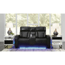  Manufacturer Color_Black  -- Boyington U2710618 Power Reclining Loveseat with Console and Adjustable Headrest IMAGE 7