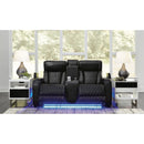  Manufacturer Color_Black  -- Boyington U2710618 Power Reclining Loveseat with Console and Adjustable Headrest IMAGE 8