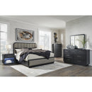  Size_King  -- Rowanbeck B821B4 King Upholstered Panel Bed IMAGE 13