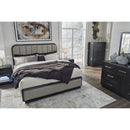  Size_King  -- Rowanbeck B821B4 King Upholstered Panel Bed IMAGE 8