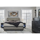  Size_King  -- Rowanbeck B821B4 King Upholstered Panel Bed IMAGE 9