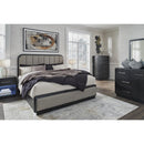  Size_California King  -- Rowanbeck B821B5 California King Upholstered Panel Bed IMAGE 7