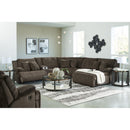  Manufacturer Color_Chocolate  -- Signature Design by Ashley Top Tier Reclining Fabric 6 pc Sectional IMAGE 6