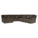  Manufacturer Color_Chocolate  -- Signature Design by Ashley Top Tier Reclining Fabric 6 pc Sectional IMAGE 1