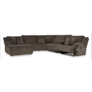  Manufacturer Color_Chocolate  -- Signature Design by Ashley Top Tier Reclining Fabric 6 pc Sectional IMAGE 2