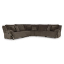  Manufacturer Color_Chocolate  -- Signature Design by Ashley Top Tier Reclining Fabric 5 pc Sectional IMAGE 2